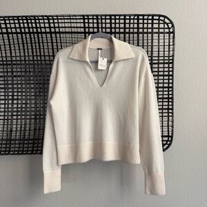 Free people Eloura cashmere Henley sweater cloud dancer